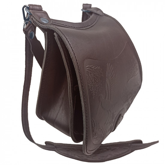 Ягдташ охотничий натуральная кожа малый цвет шоколад