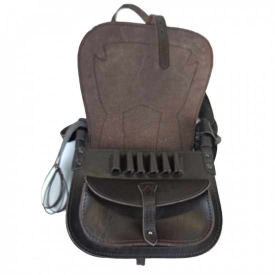Ягдташ охотничий натуральная кожа средний цвет шоколад