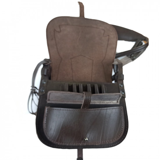 Ягдташ охотничий натуральная кожа средний цвет шоколад