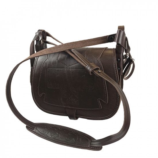 Ягдташ охотничий натуральная кожа средний цвет шоколад