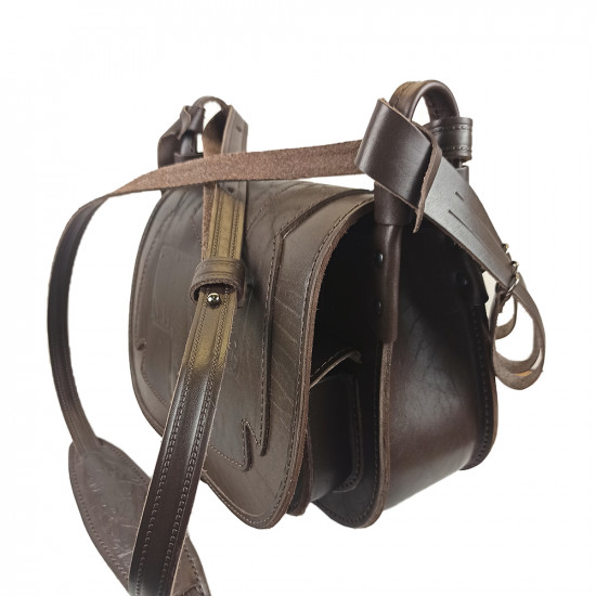 Ягдташ охотничий натуральная кожа средний цвет шоколад