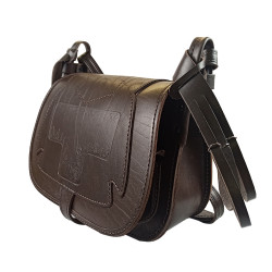 Ягдташ охотничий натуральная кожа средний цвет шоколад