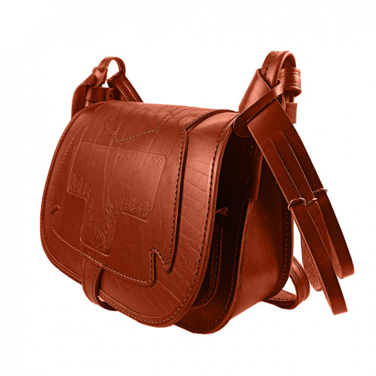 Ягдташ охотничий натуральная кожа средний цвет коньяк